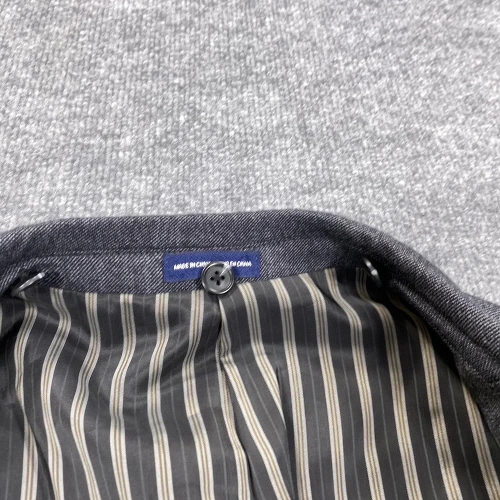 Stafford Essentials Sport Coat Mens 48R Gray Wool Blend‎ Herringbone Slim Fit